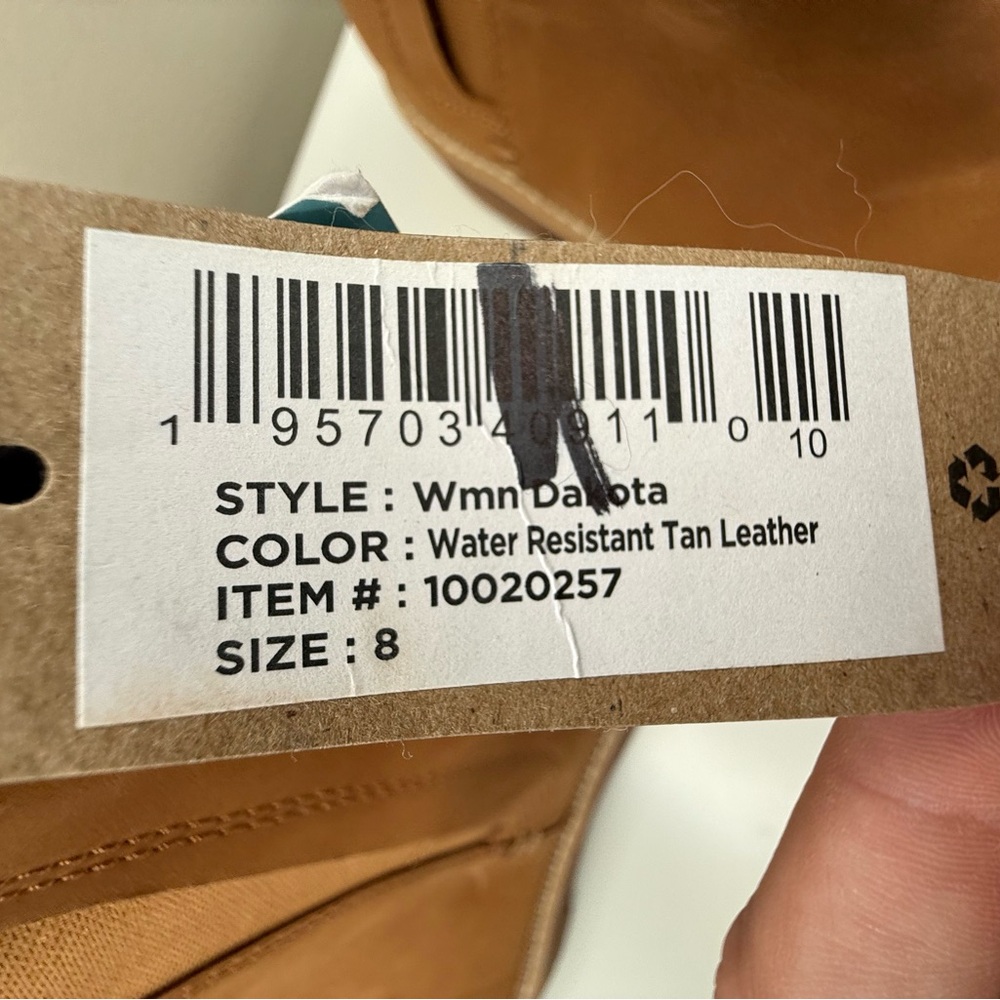TOMS Dakota Chelsea Boots Women 8 Tan Water Resistant Leather NWT Lug Sole - Picture 10 of 14